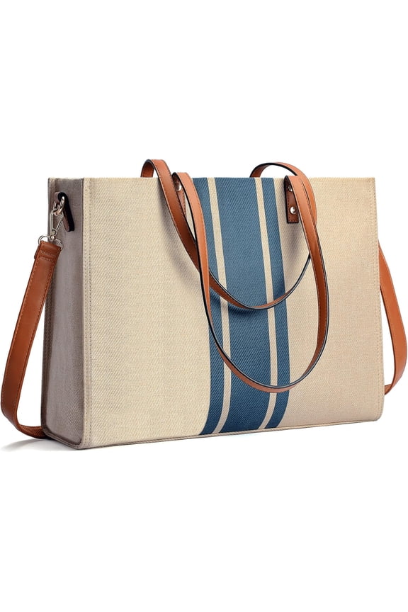 Laptop Tote Bag for Women, Fits 15.6 Inch Laptop Bag, Large Canvas Work Tote Bags for Women, Computer Briefcase Bag