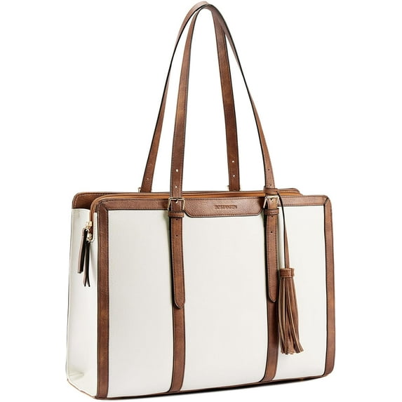 Laptop Tote Bag for Women Work Bag Professional 15.6 inch Leather Briefcase Business Office Purse Shoulder Bag