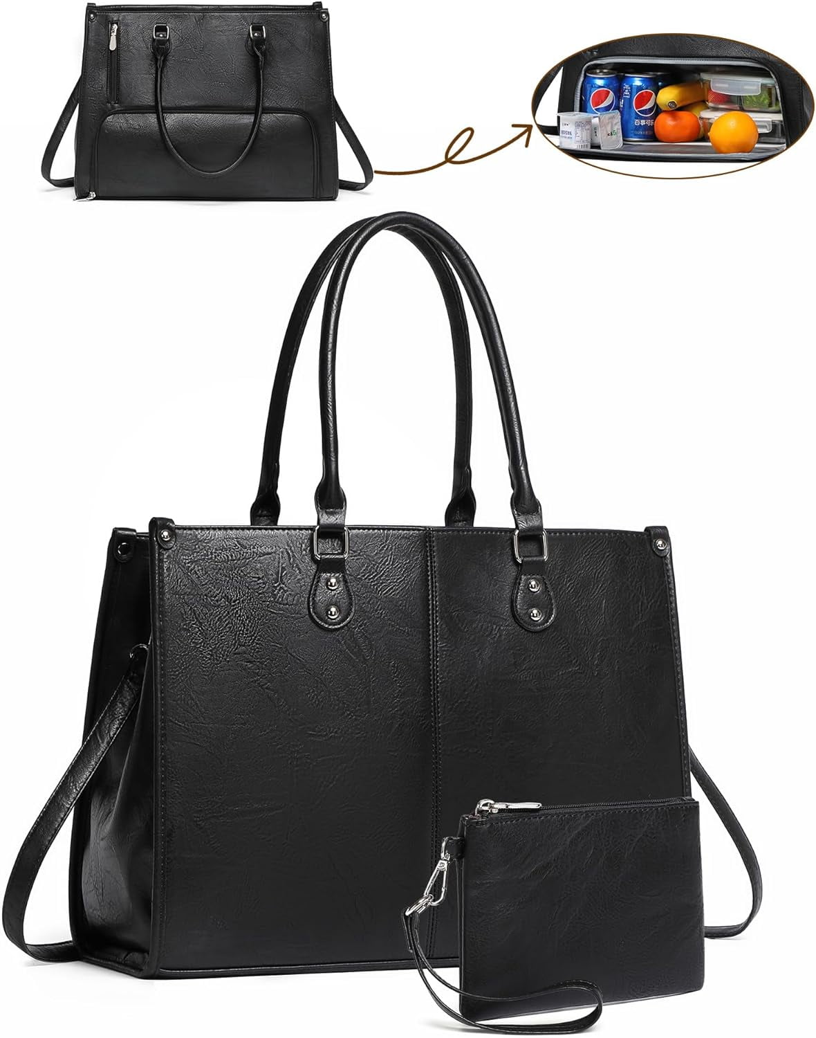 2 in 1 Tote Bag Lunch Bag Combo, Lunch Bags for Women with