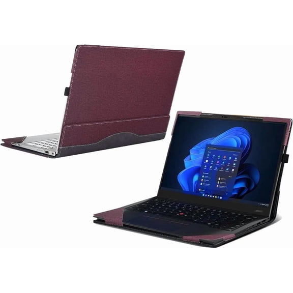 Laptop case for 14 inch Lenovo ThinkPad X1 Carbon Gen 12 2024 Laptop Leather Sleeve ThinkPad X1 Carbon Gen 13 Intel Aura Edition All-in-One Drop-Proof PU Leather Sleeve
