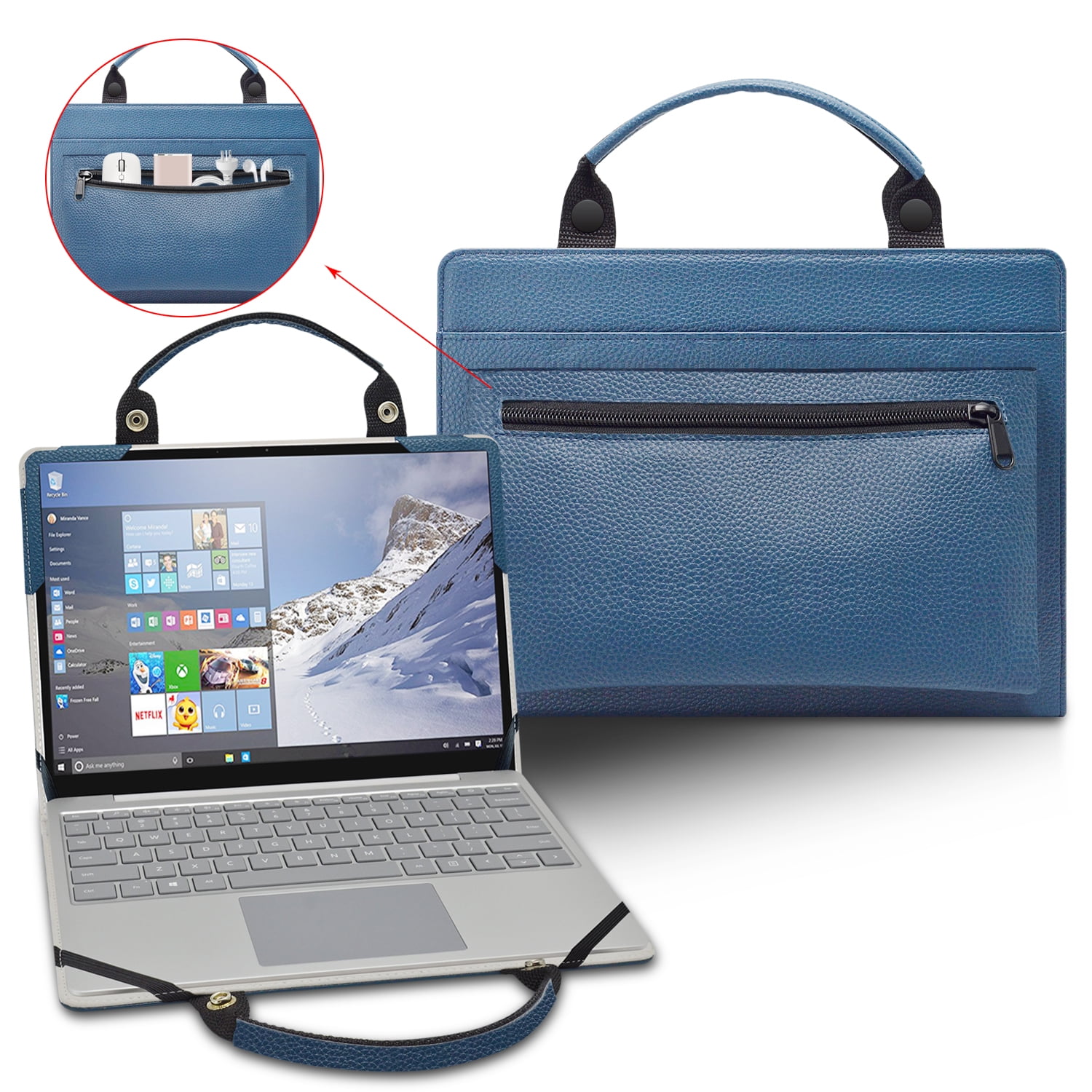 Laptop case cover for 15.6 "Dell G3 3590 laptop portable bag sleeve with bag handle, Blue