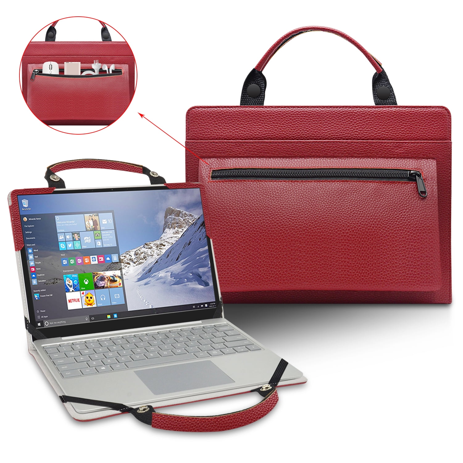 Laptop case cover for 15.6 "HP ProBook 455 G5 laptop portable bag sleeve with bag handle, Red