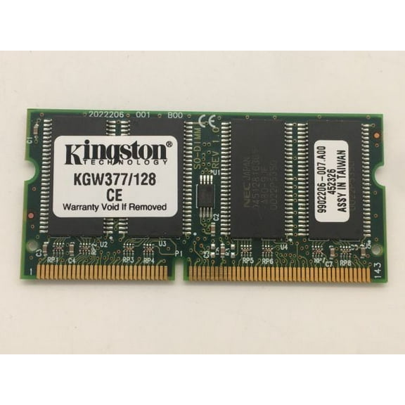 Laptop memory 128mb pc100 kingston kgw377/128, 9902206-007.a00, taiwan