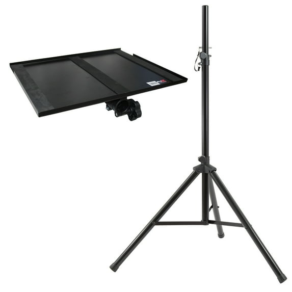 Laptop or Projector Tray Holder for 1 3/8" Pole with Gemini Tripod Speaker Stand Package