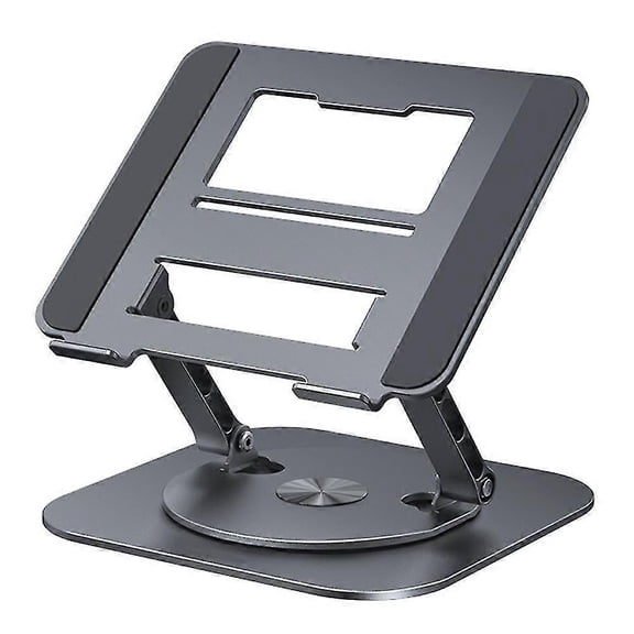 Laptops Stand Aluminum Alloy Rotating Bracket 360 Multi Angle Stand With Heat Vent Foldable Tablet Support StandGray