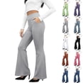 thumbnail image 1 of Laqbezok Women's High Waist Flare Yoga Pants, Bootcut Office Work Trousers with Pockets, Athleisure Slim Fit Activewear, 1 of 7