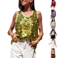 thumbnail image 1 of Laqbezok Women's Large Sequin Tank Top, Sparkly Sleeveless Scoop Neck Paillette Blouse, Sexy Beach Party Outfit, 1 of 9
