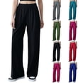 thumbnail image 1 of Laqbezok Women's Quick-Dry Straight Leg Pants, High Elastic Waist Casual Sports Trousers, Basic Active Slacks for Gym Workout Travel, 1 of 6