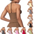 thumbnail image 1 of Laqbezok Women's Sexy V-Neck Halter Yoga Tank Top, Stylish Y-Back Sports Camisole, Athletic Crop Top, Stretchy Performance Workout Vest for Running and Gym Fitness, 1 of 8