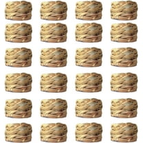 Laquedecraft Set 24 Woven Water Hyacinth Napkin Rings | Rustic Boho Wicker Napkin Holders | Natural Farmhouse Rattan Napkin Ring For Christmas, Thanksgiving Dining Table, Wedding Party