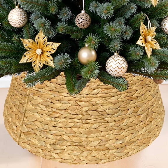 Laquedecraft 24-Inch Natural Water Hyacinth Christmas Tree Collar
