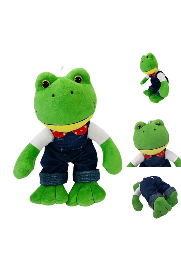 Lara Campos & Frog Plush,11.8"Green Frog Plush Dolls Cute Frog Stuffed Animal,Soft Huggable Cartoon Plush Toys for Home Decor or Gifts