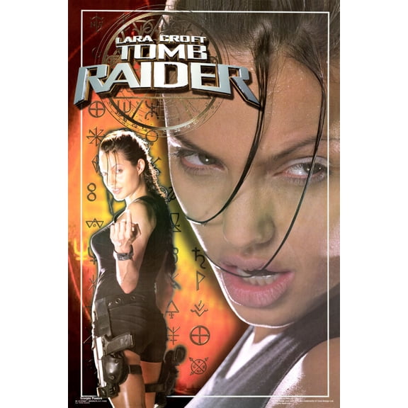 Lara Croft Tomb Raider Angelina Jolie Movie Poster 27"x40" 27x40 Multi Color Rectangle Bad Dog Posters
