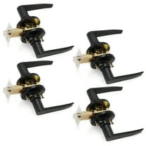 Lara Door Lever Black Passage Door Handle 4 Pack by Villar Home Designs