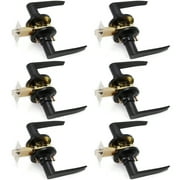Lara Door Lever Black Passage Door Handle 6 Pack by Villar Home Designs