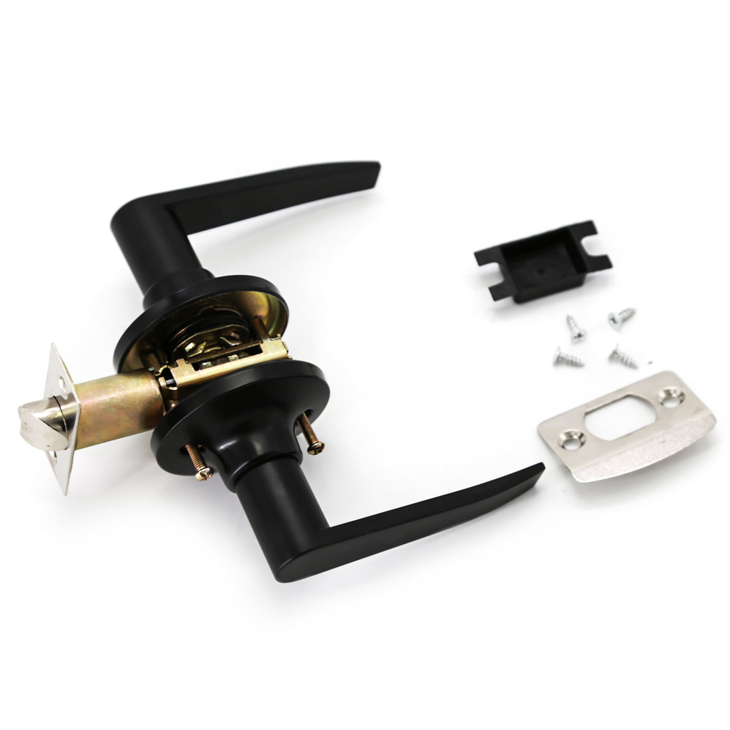 Lara Door Lever Black Passage Door Handle by Villar Home Designs