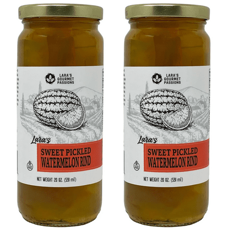 Lara's Sweet Pickled Watermelon Rind - (2 Pack, 20oz each)