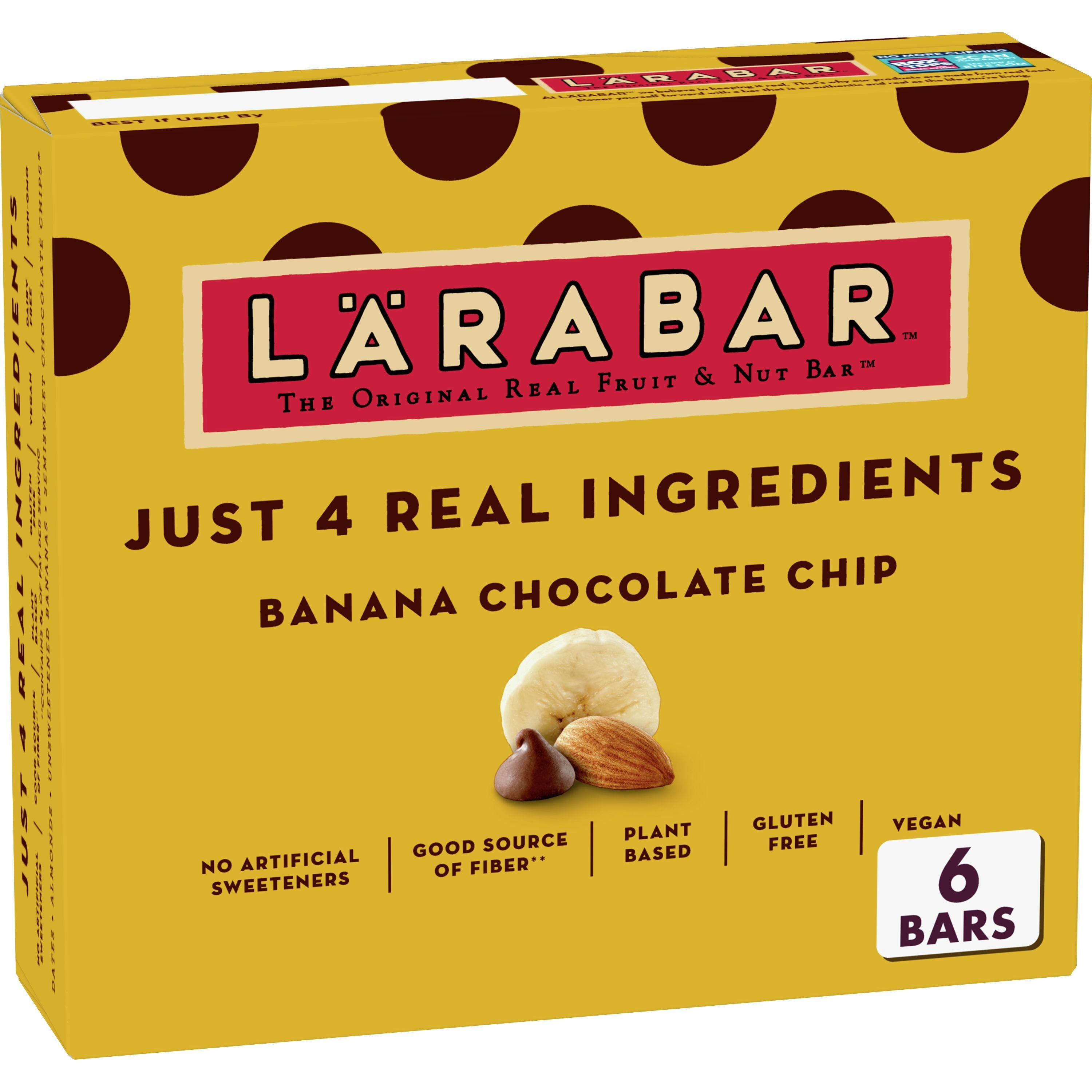 Larabar Banana Chocolate Chip, Gluten Free Vegan Fruit & Nut Bars, 6 ct