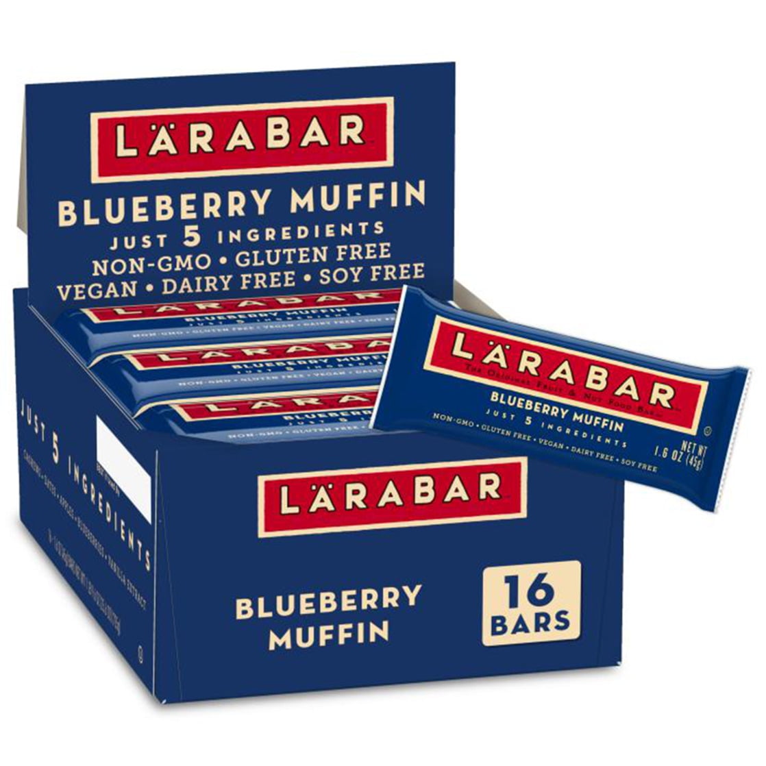 Larabar Blueberry Muffin Fruit and Nut Bars, Gluten Free and Vegan, 16 Ct, 25.6 oz