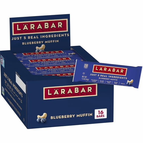 Larabar Blueberry Muffin Fruit and Nut Bars, Gluten Free and Vegan, 16 Ct, 25.6 oz