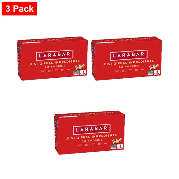 Larabar Cashew Cookie Fruit and Nut bars 18 ct - 3 Pack