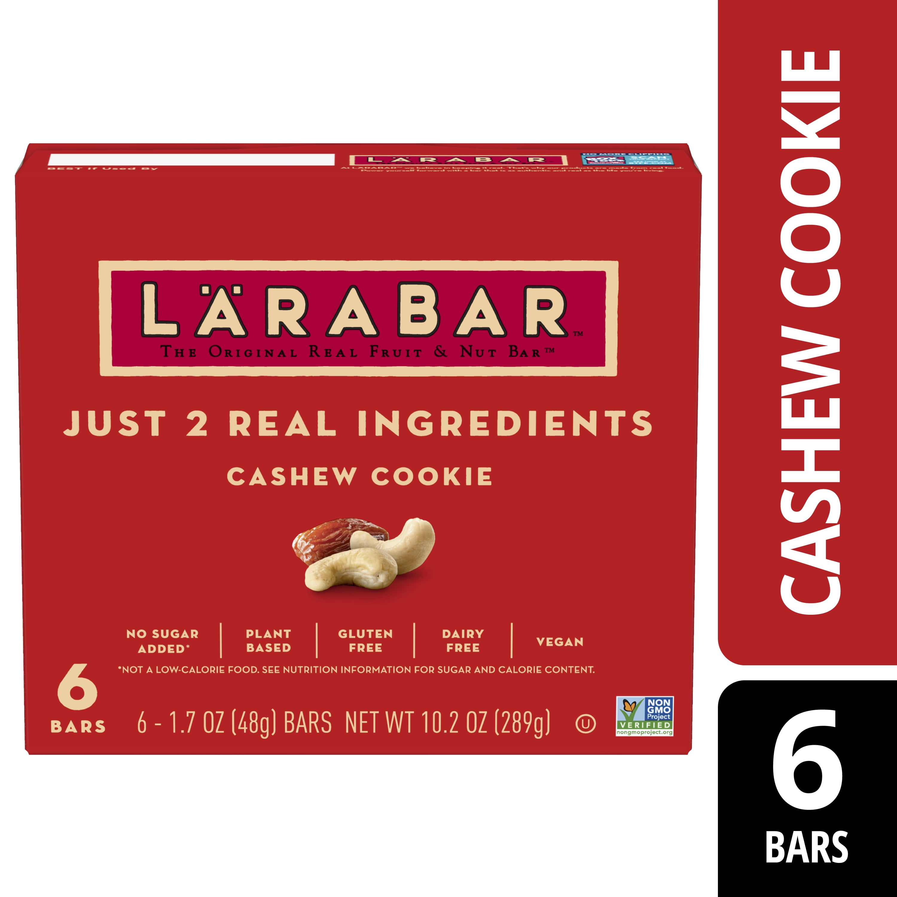 Larabar Cashew Cookie, Gluten Free Vegan Fruit & Nut Bar, 1.7 oz Bars