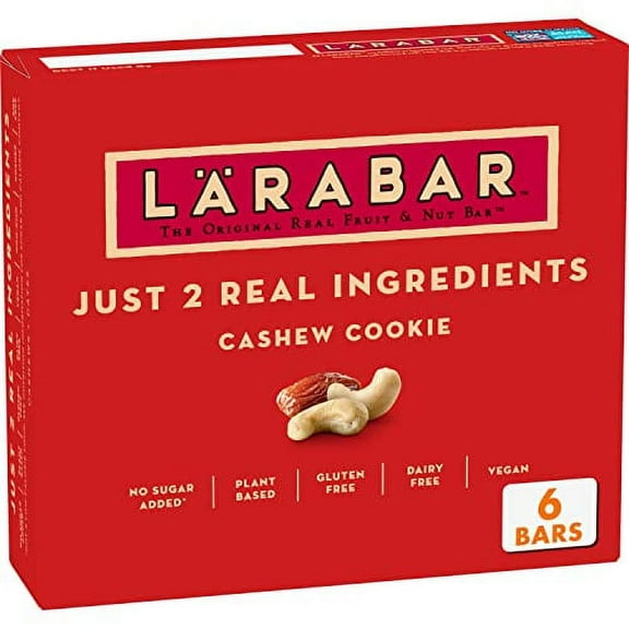 Larabar Cashew Cookie, Fruit and Nut Bars, Gluten Free and Vegan, 10.2 oz, 6 Ct