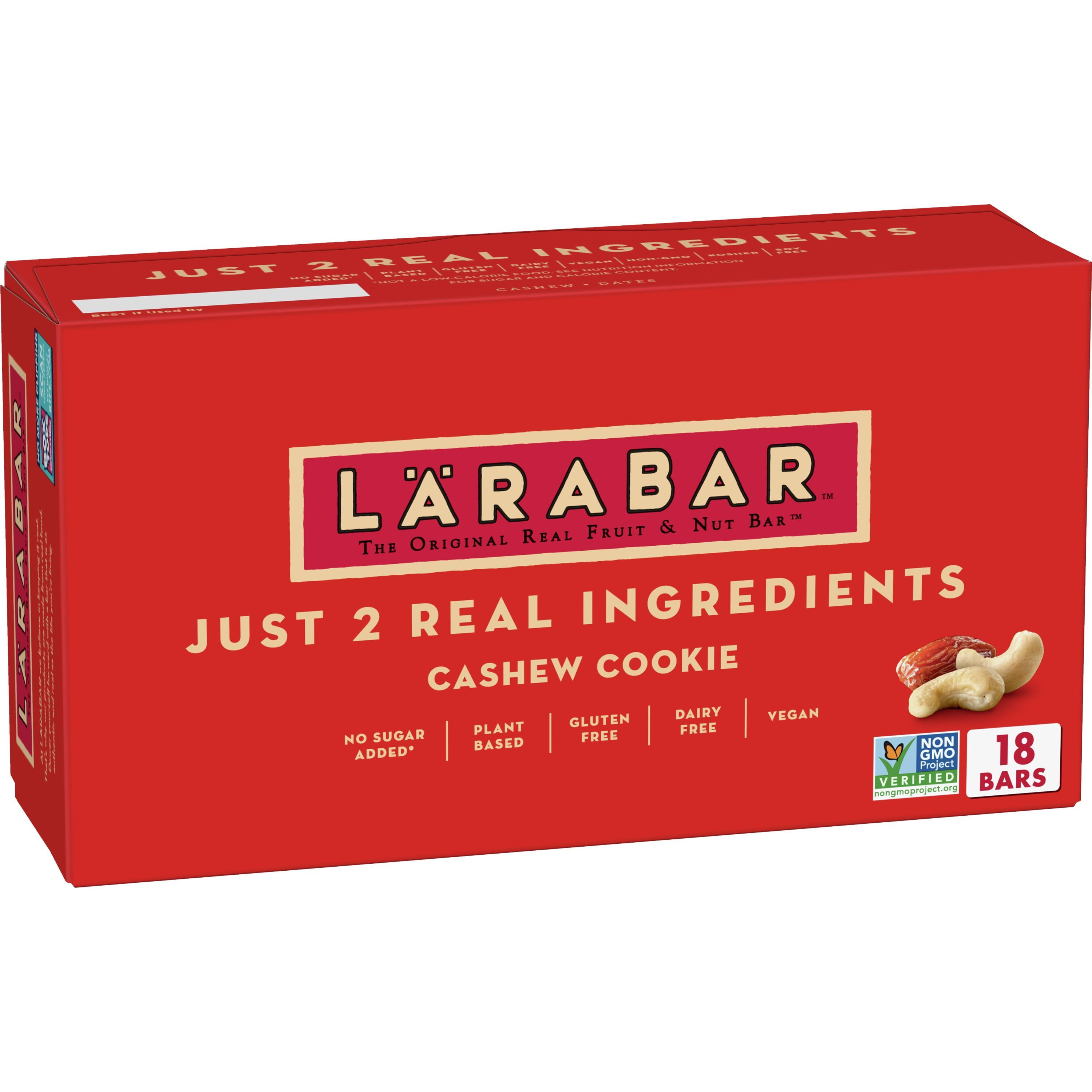 Larabar Cashew Cookie, Gluten Free Vegan Fruit & Nut Bars, 1.7 oz, 18