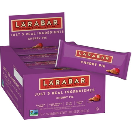Larabar Cherry Pie, Gluten Free Vegan Fruit & Nut Bar, 1.7 oz Bars, 16 Ct