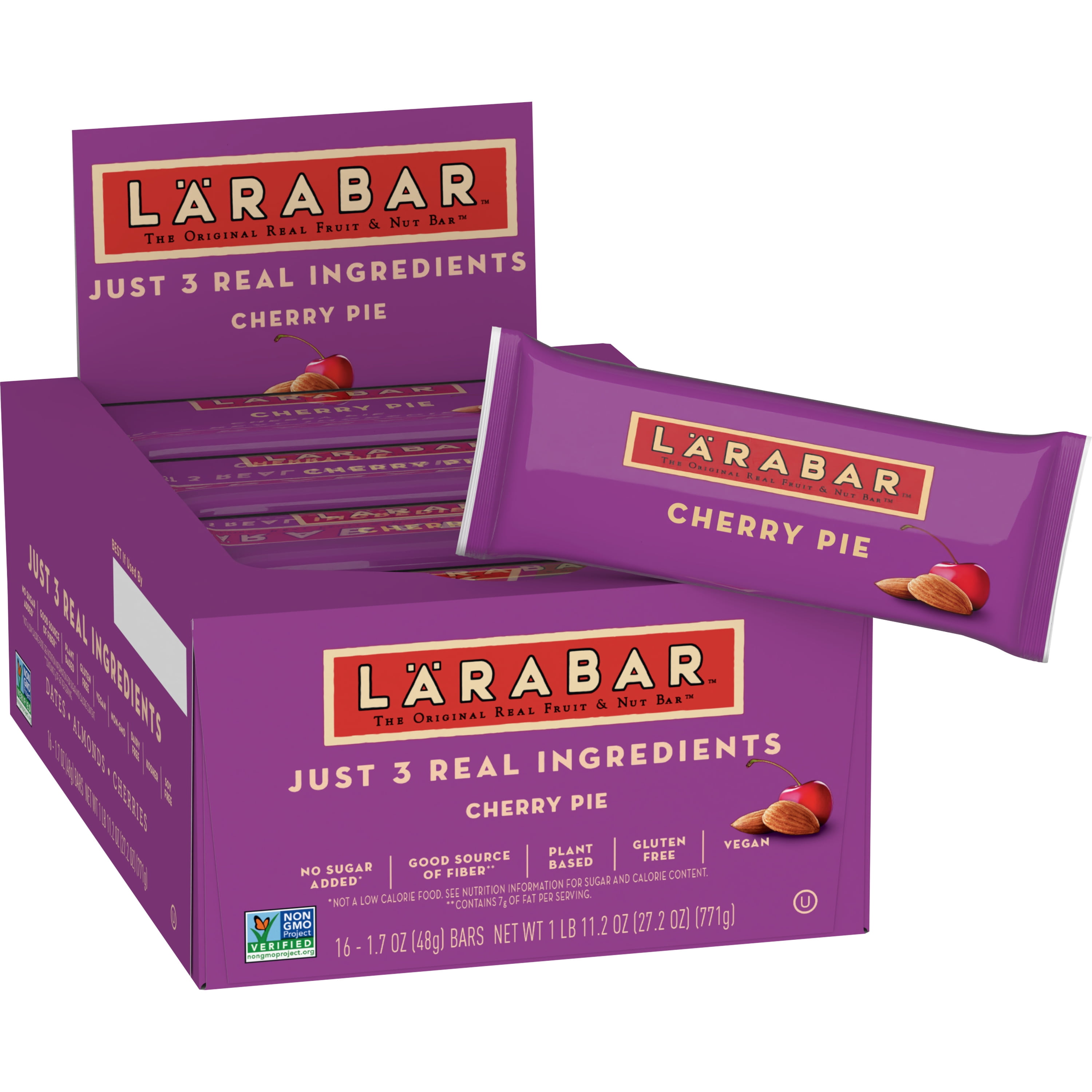 Larabar Cherry Pie, Gluten Free Vegan Fruit & Nut Bar, 1.7 oz Bars, 16 Ct