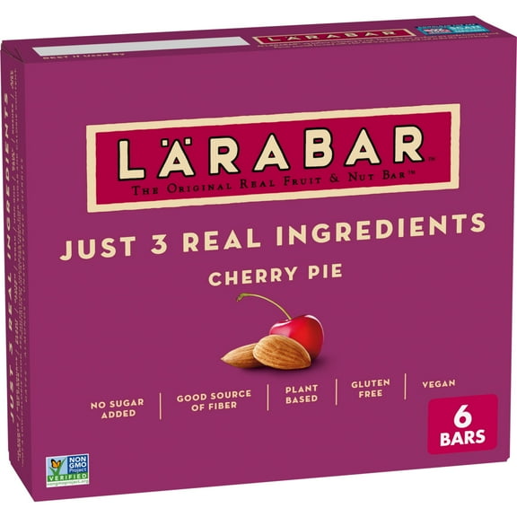 Larabar Cherry Pie Fruit and Nut Bars, Gluten Free and Vegan, 10.2 oz, 6 Ct