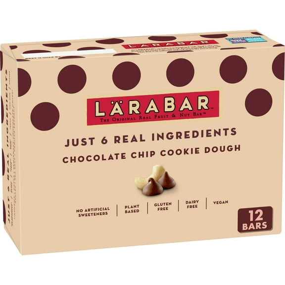 Larabar Chocolate Chip Cookie Dough Bar - 19.2oz/12ct - Pack of 2