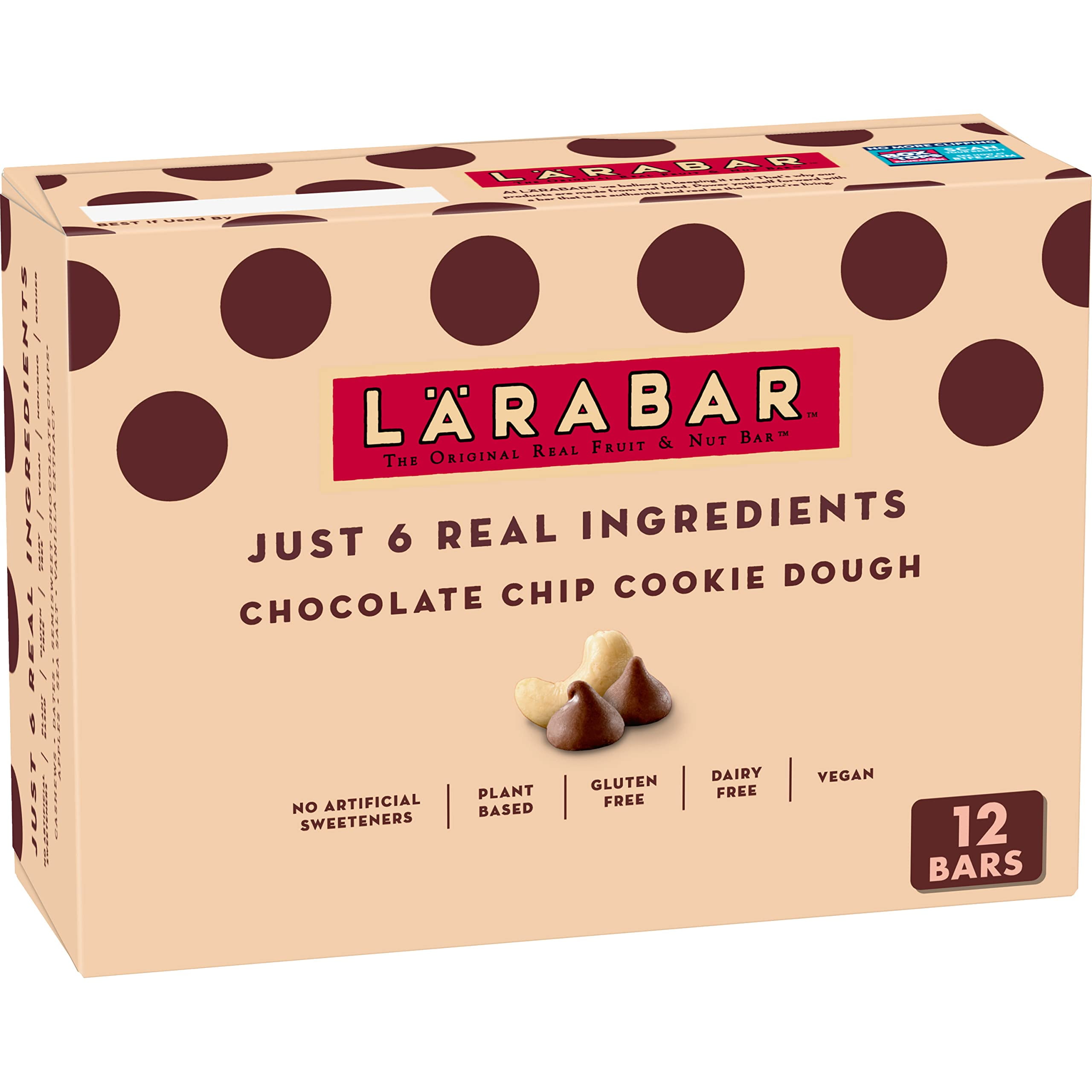 Larabar Chocolate Chip Cookie STF9 Dough, Gluten Free Fruit & Nut Bar