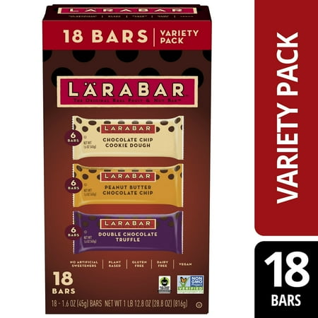 Larabar Chocolate Variety Pack, Gluten Free Vegan Fruit & Nut Bars, 18 Ct ( 3 Pack )