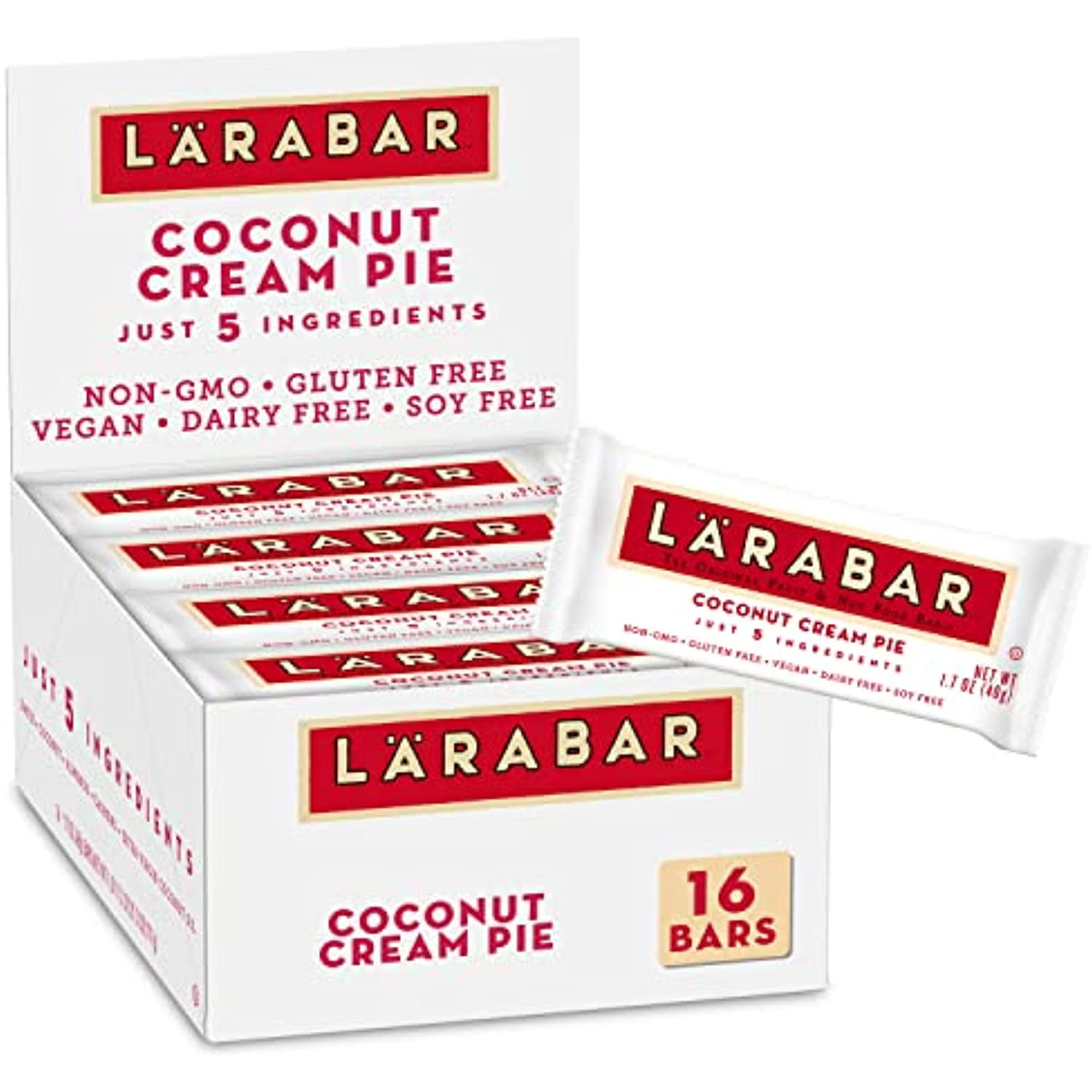 Larabar Coconut Cream Pie, Gluten Free Vegan Fruit & Nut Bars, 16 Ct