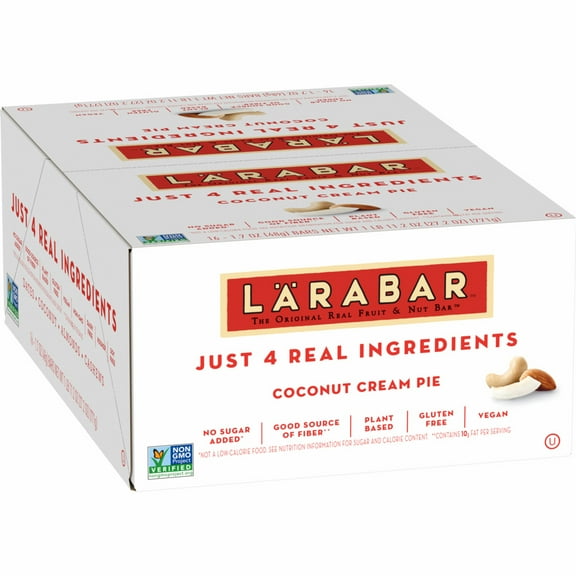 Larabar Coconut Cream Pie, Gluten Free Vegan Fruit & Nut Bar, 16 Ct