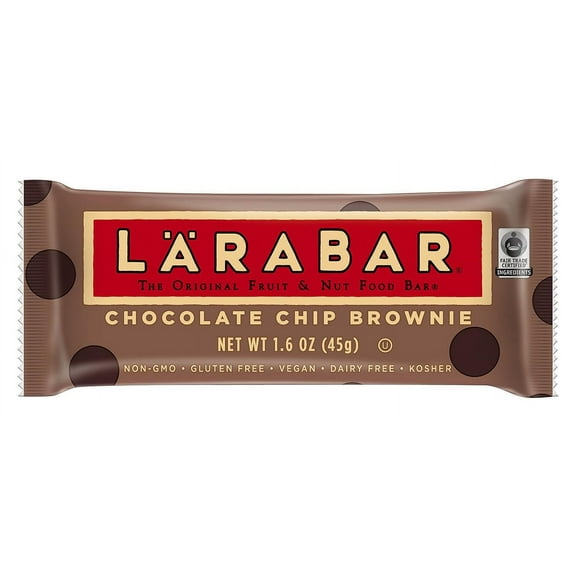 Larabar Gluten Free Bar, Chocolate Chip Brownie, 1.6 oz Bars (16 Count)