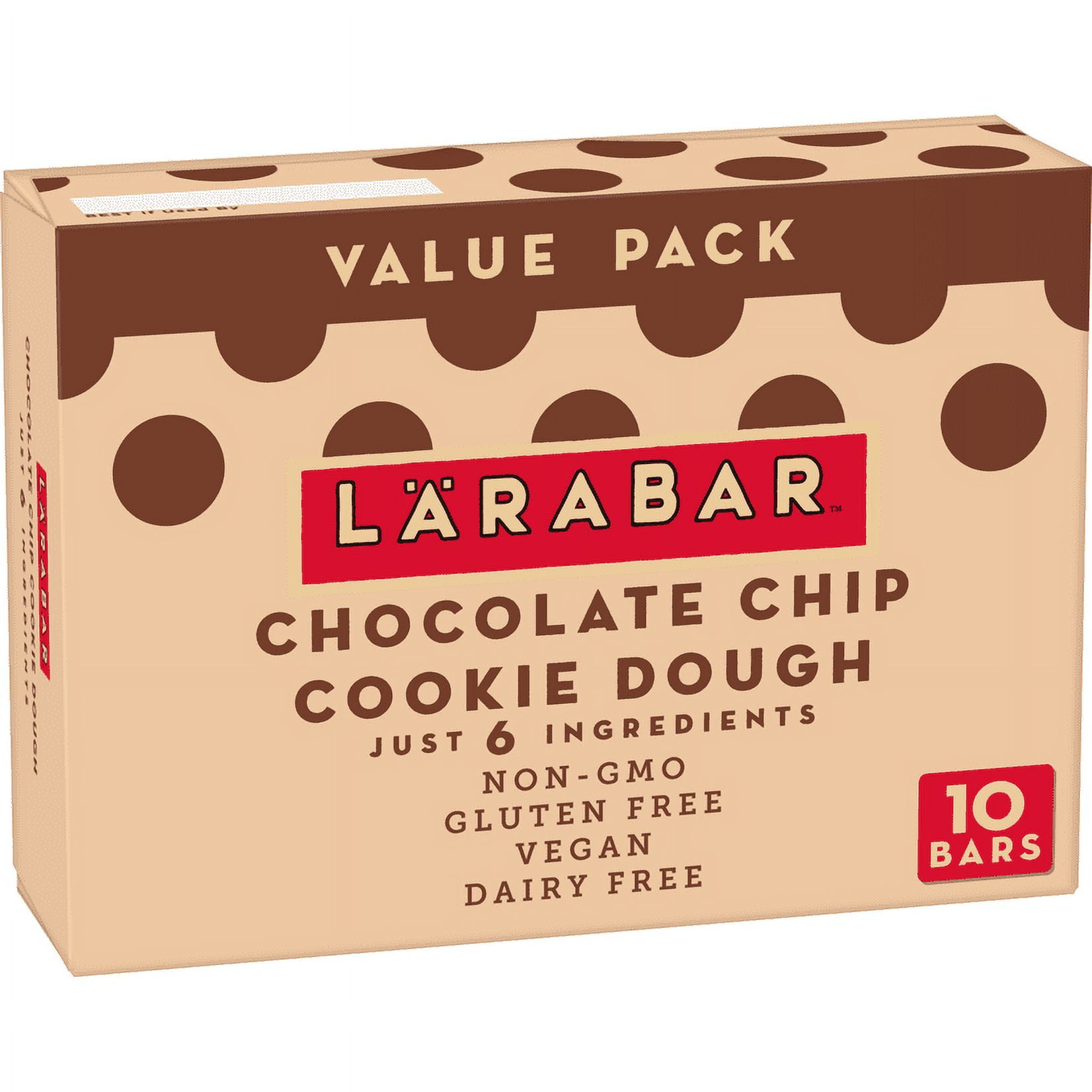 Larabar Gluten Free Bar, Chocolate Chip Cookie Dough, 1.6 oz Bars, 10