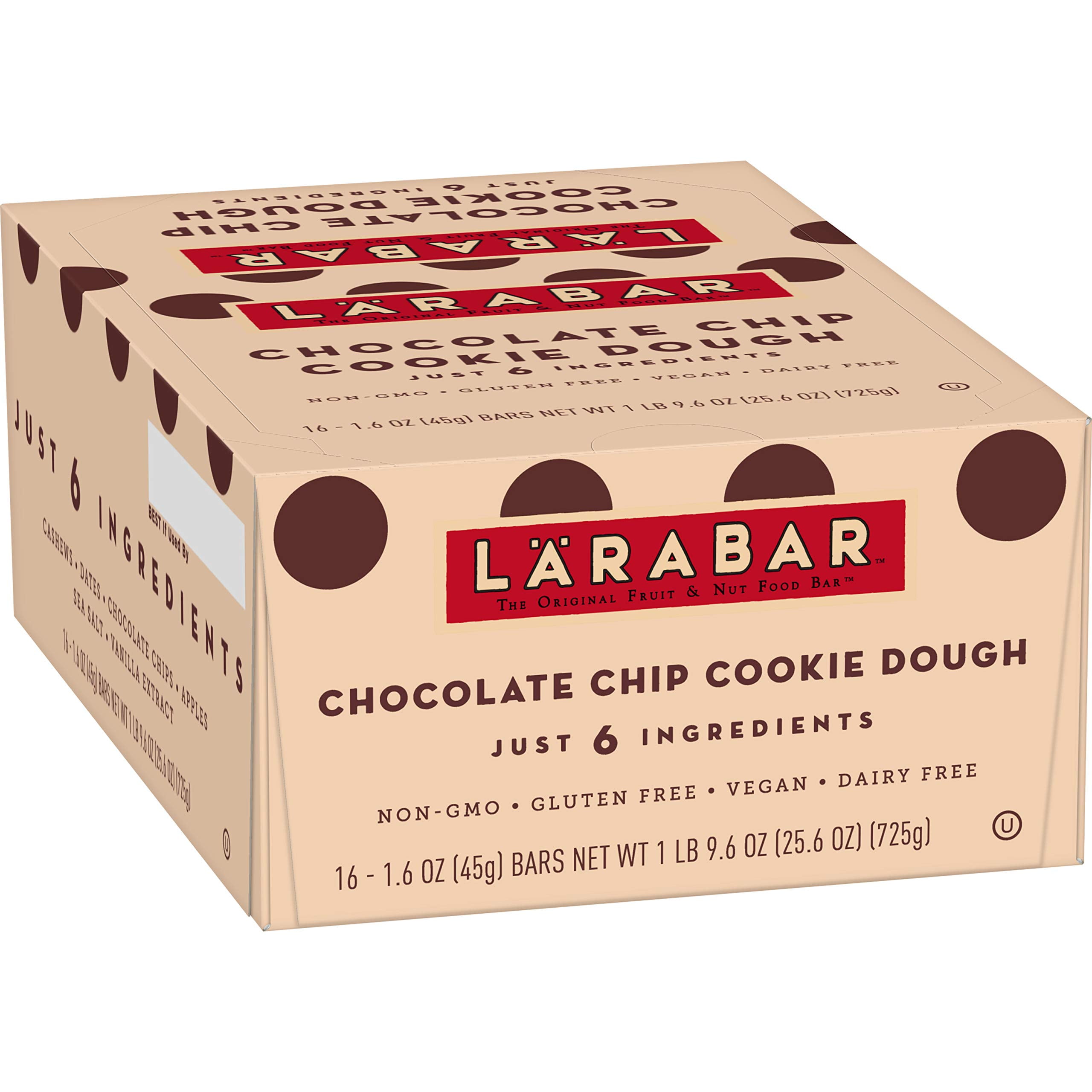 Larabar Gluten Free Bar, Chocolate Chip Cookie Dough, 1.6 oz Bars (16