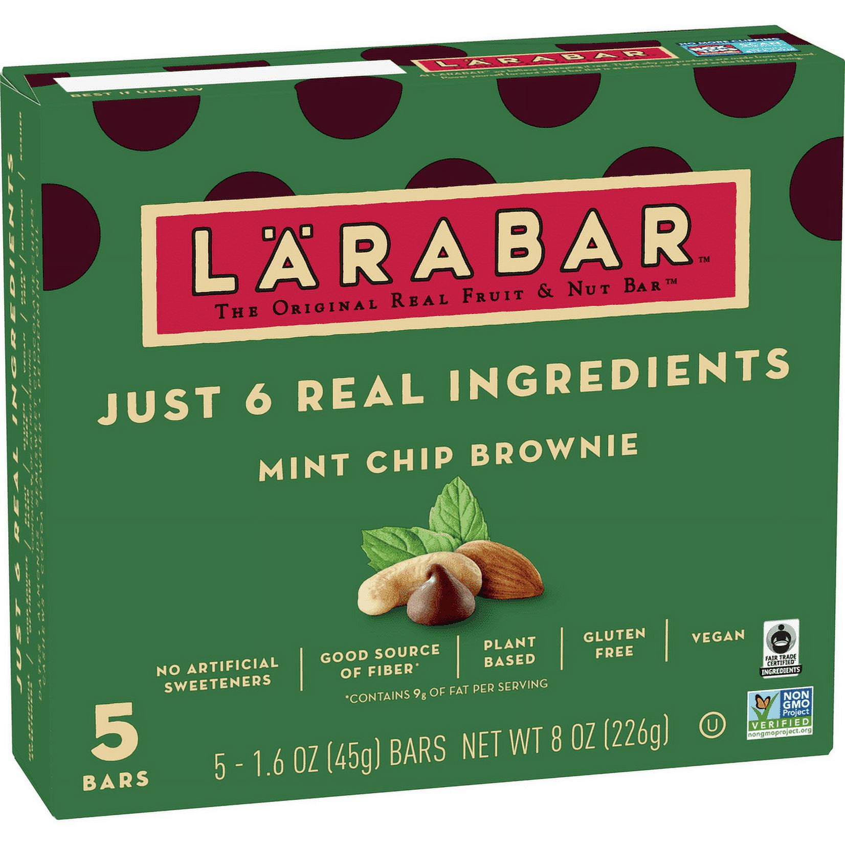 Larabar Gluten Free Bar, Mint Chip Brownie, 5 ct, 8 oz