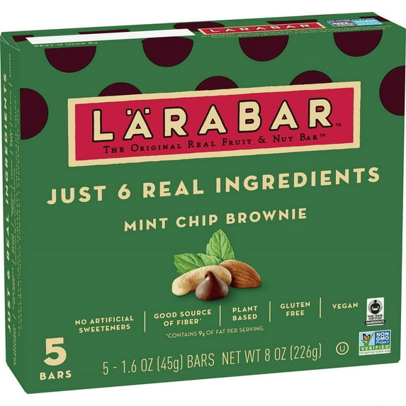 Larabar Gluten Free Bar, Mint Chip Brownie, 5 ct, 8 oz