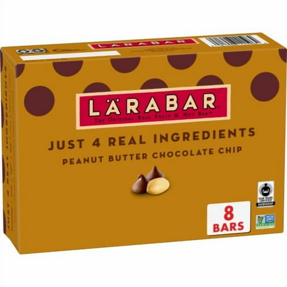 Larabar Gluten Free Vegan Peanut Butter Chocolate Chip Fruit & Nut Bars Healthy Snacks - 12.80 oz - 8 ct