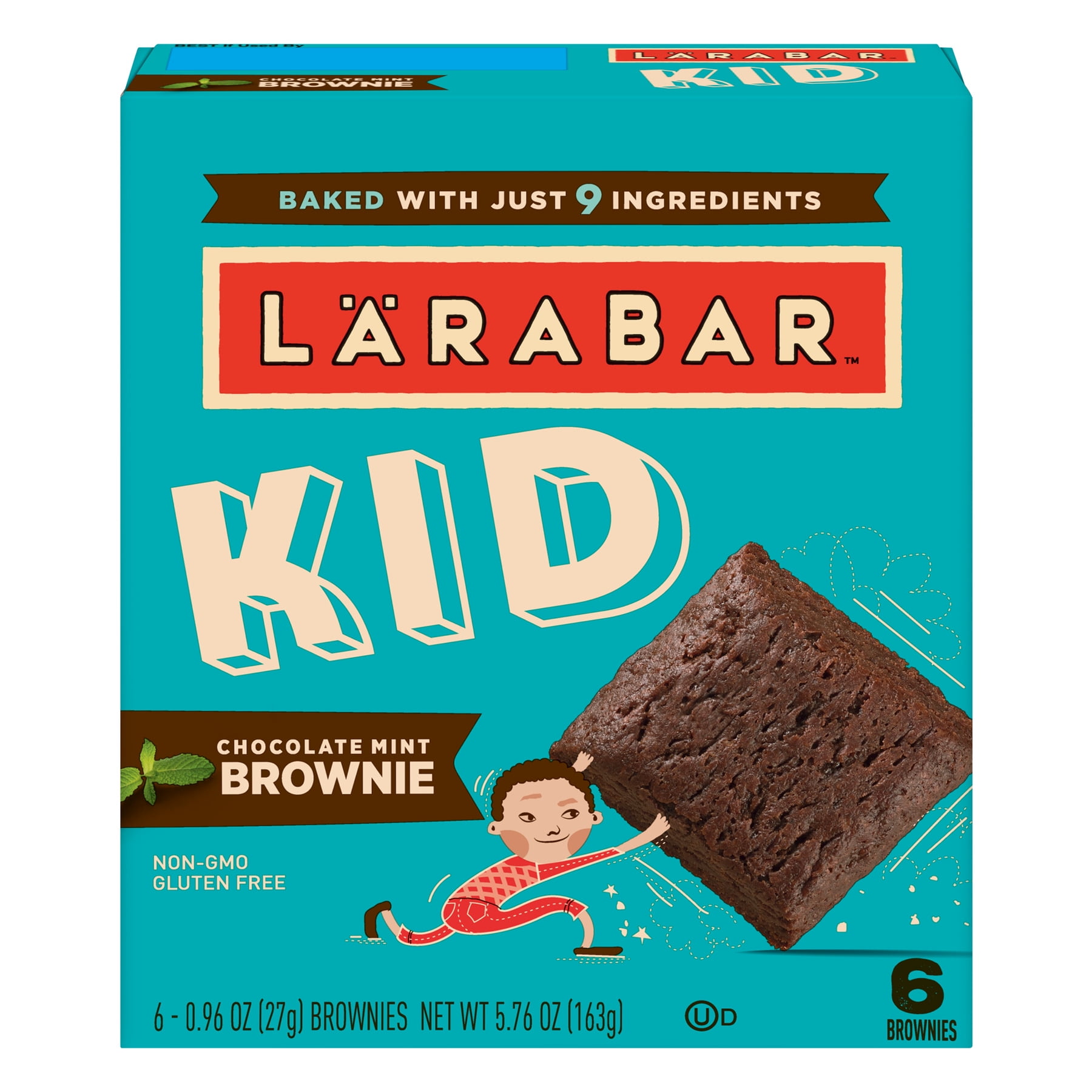 Larabar Kid Chocolate Mint Brownie Bars, Gluten Free, 5 Count, 5.76 oz
