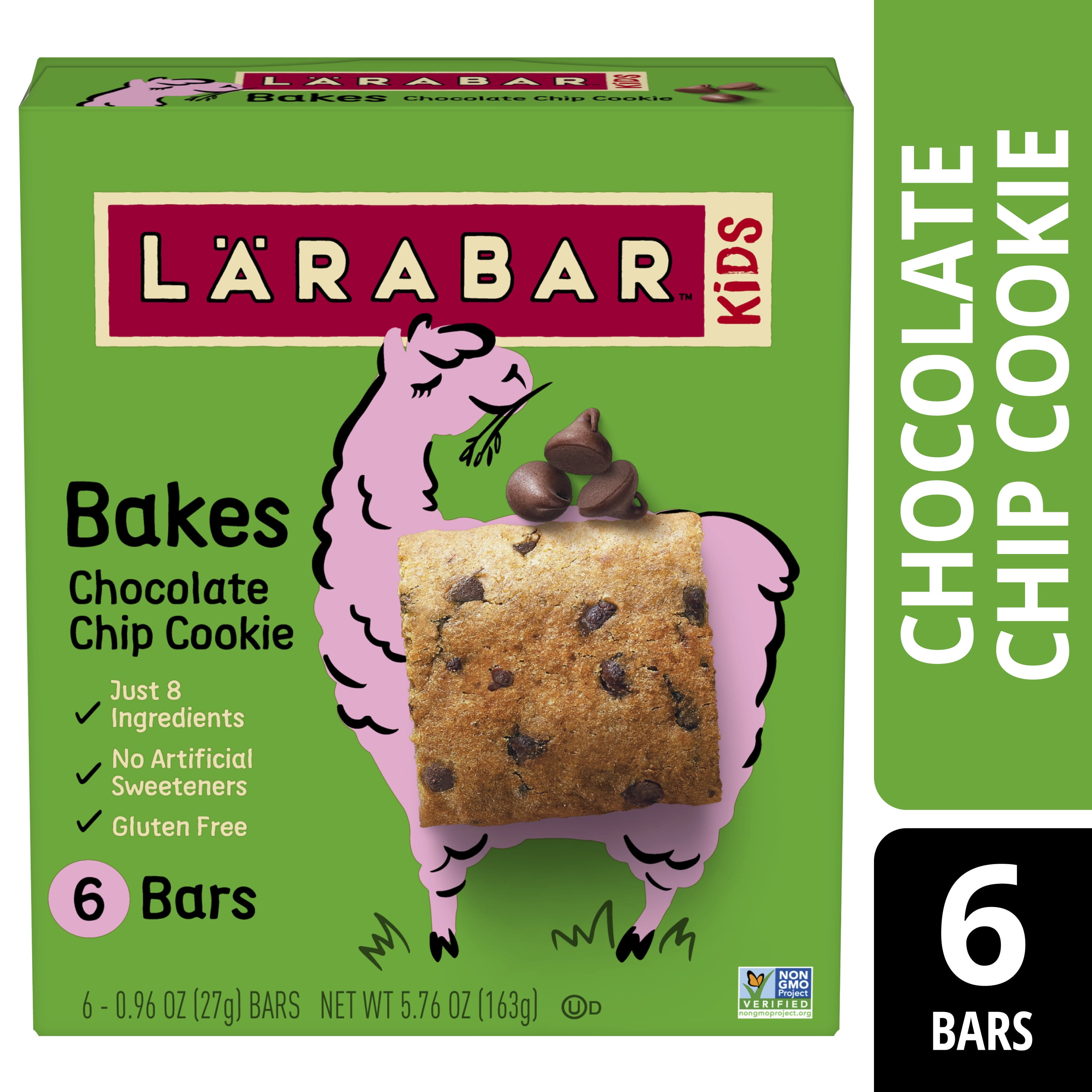 Larabar Kid Gluten Free Bar Chocolate Chip Cookie, 6 Bars, 5.76 oz