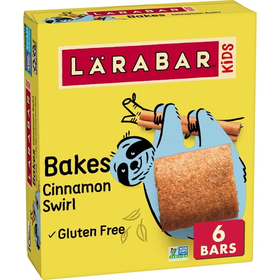 Larabar Kids, Bakes Cinnamon Swirl, Gluten Free Snack Bars, 6 Ct, 5.76 oz