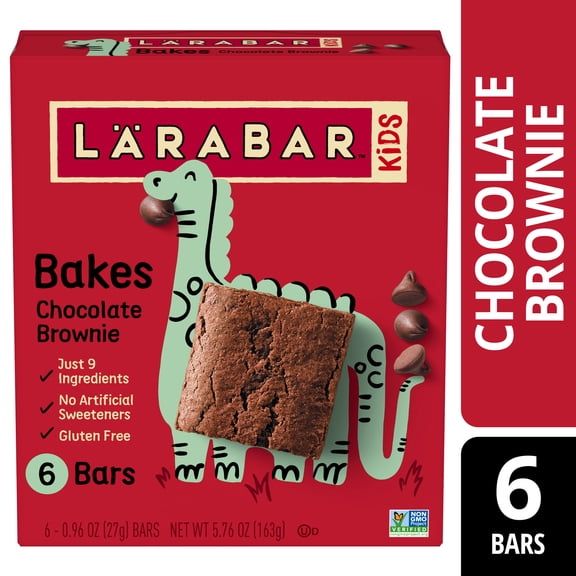 Larabar Kids Bakes Chocolate Brownie Gluten Free Bars, 5.76 oz, 6 Ct