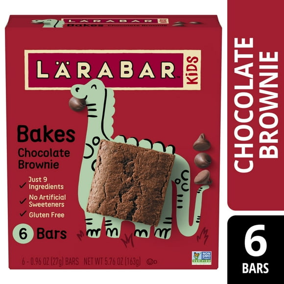 Larabar Kids Bakes Chocolate Brownie Gluten Free Bars, 5.76 oz, 6 Ct