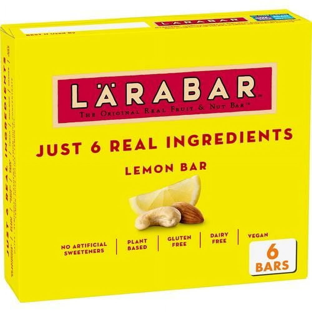 Larabar Lemon Bar, Gluten Free Vegan Fruit & Nut Bar, 1.6 Oz Bars, 6 Ct - Pack of 2