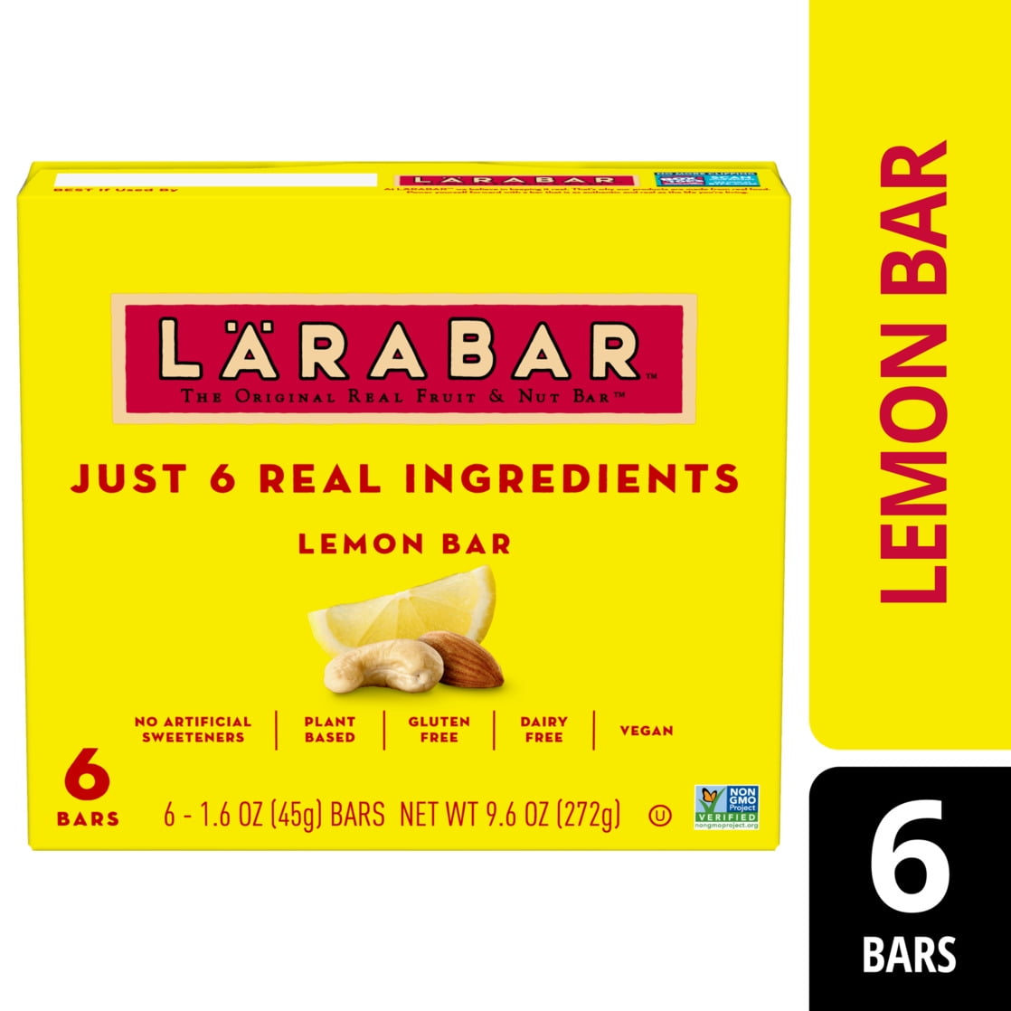 Larabar Lemon Bar, Gluten Free Vegan Fruit & Nut Bar, 1.6 oz Bars, 6 Ct