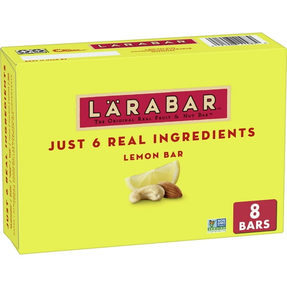 Larabar Lemon Bar, Gluten Free Vegan Fruit & Nut Bars, 1.6 oz bars, 8 ct